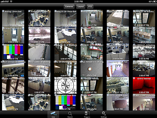 видеонаблюдение ios на iPad exacq Mobile